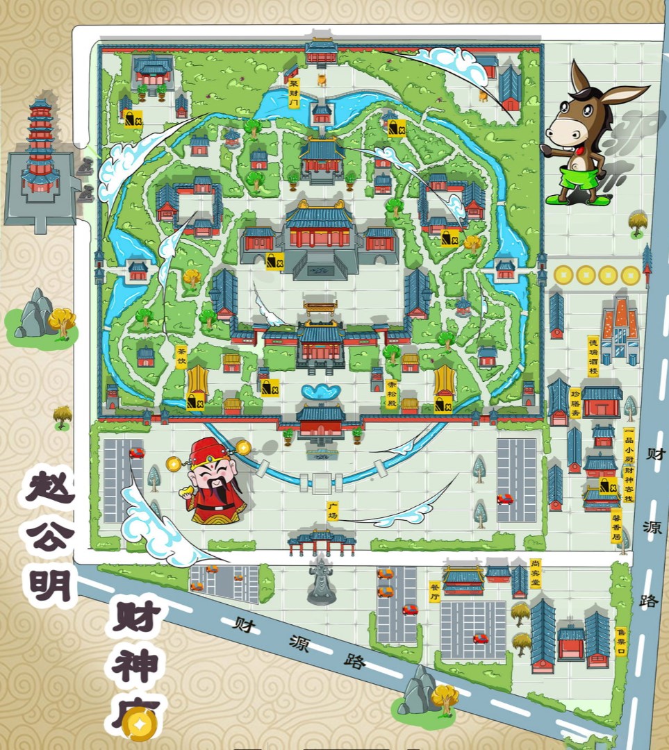 郏县寺庙类手绘地图